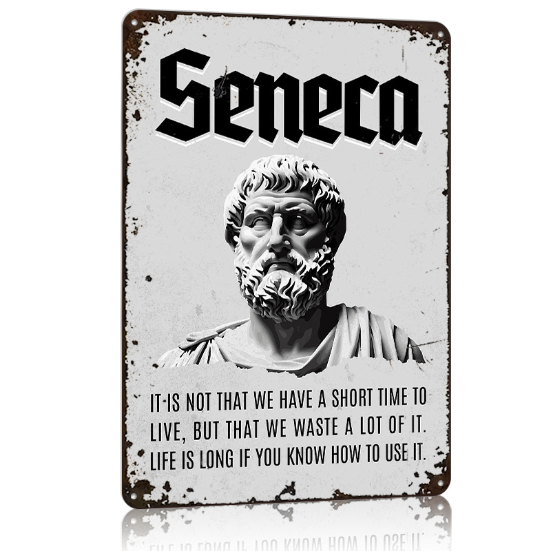 Home Decor Quotes On Wall - セネカ ストア派の名言 4枚 メタルポスター ティンサイン ウォールアート
