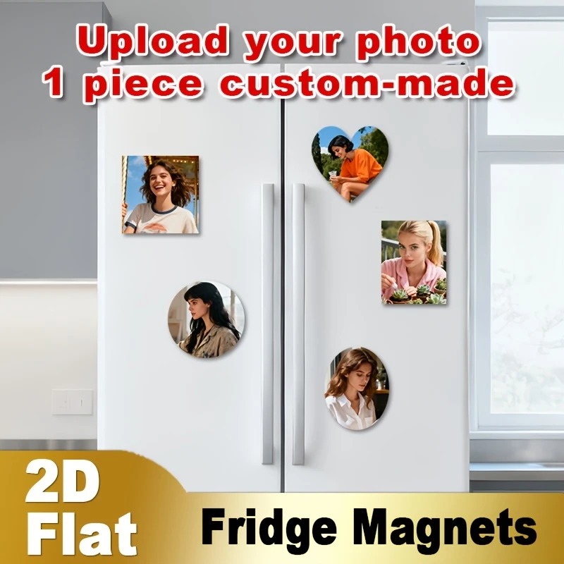 Home Decor Product - カスタム写真冷蔵庫マグネット 2D フラットパーソナライズされた写真冷蔵庫マグネットカスタマイズされた家族ペット写真キッチン家の装飾