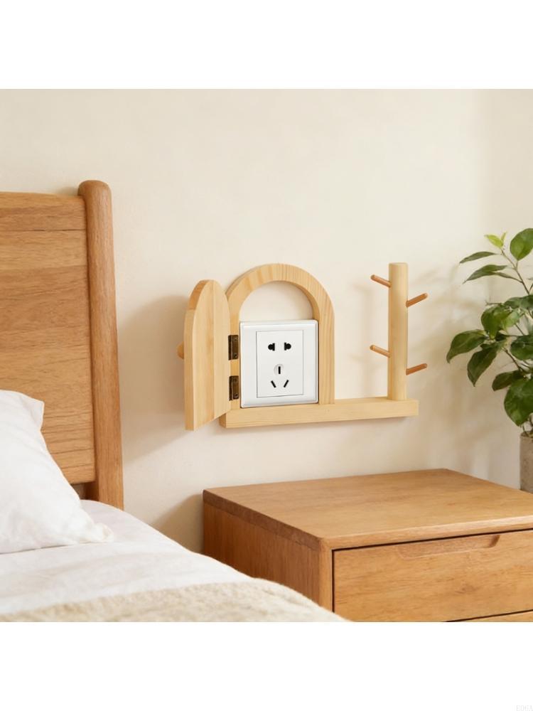 Home Decor Outlet - 木製コンセントガード北欧デザインコンセントカバー自然な質感子供ペット防止防塵カバー