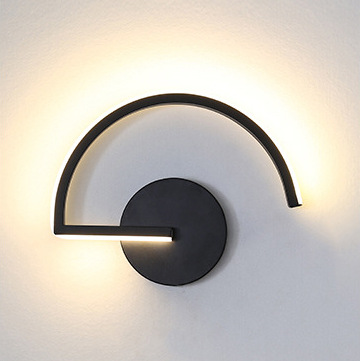 Home Decor Lighting - モダンな北欧LEDウォールランプ、ミニマリストブラック幾何学模様の壁掛け照明、寝室ベッドサイド、リビングルームの装飾、クリエイティブなホームライト