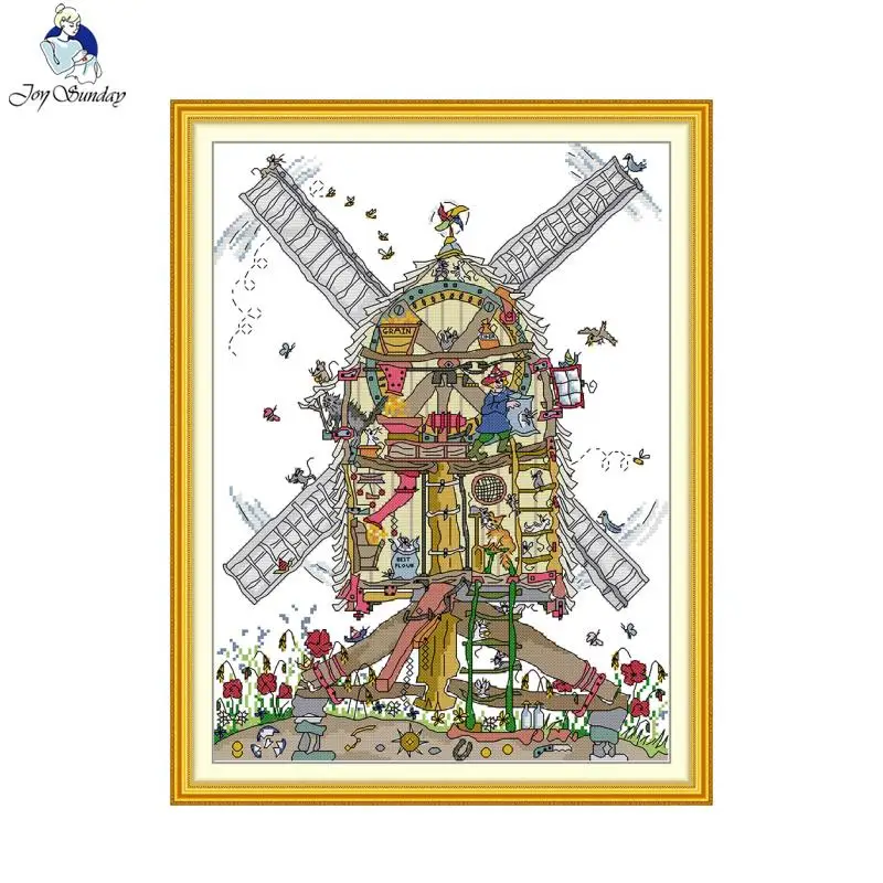 Home Decor Outlet - ジョイサンデー風車模様クロスステッチキット家の装飾ギフト工場直販DMC 16CT 14CT 11CT手刺繍