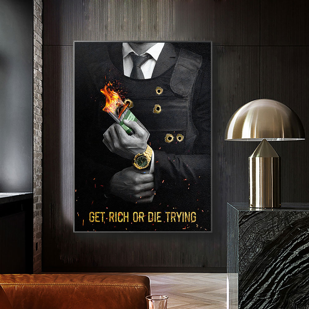 Home Decor Quotes On Wall - 動機付けの引用符は、キャンバスの壁の落書きポップアートのポスター印刷を信じていますオフィスの家の装飾のための成功の絵画