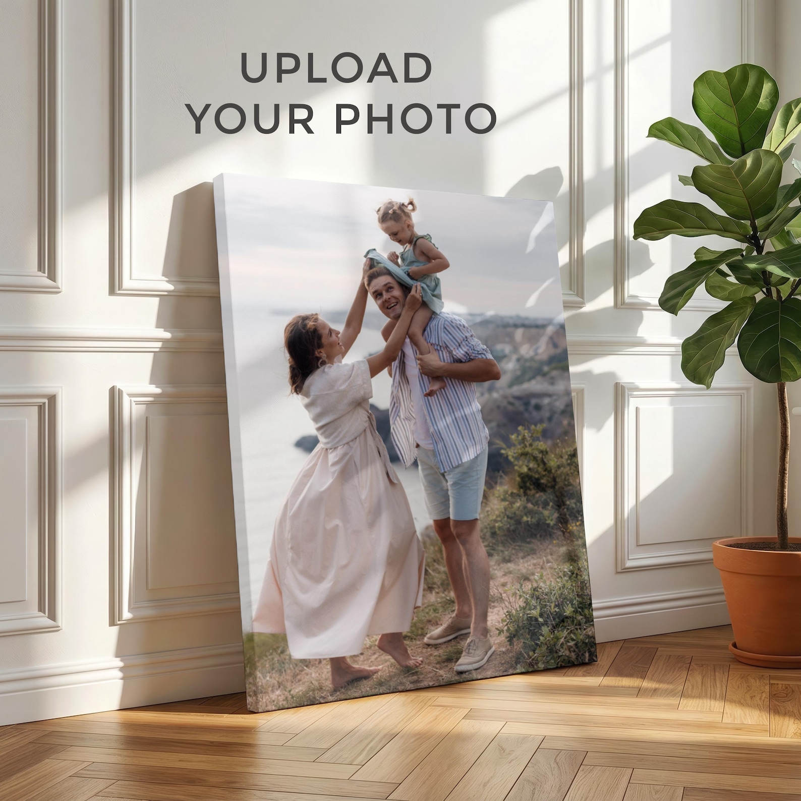 Home Decor Product - パーソナライズされた写真キャンバス、カスタムファミリーウォールアート、大型写真キャンバス、結婚祝い、写真からキャンバスへのプリント、家の装飾ウォールアート