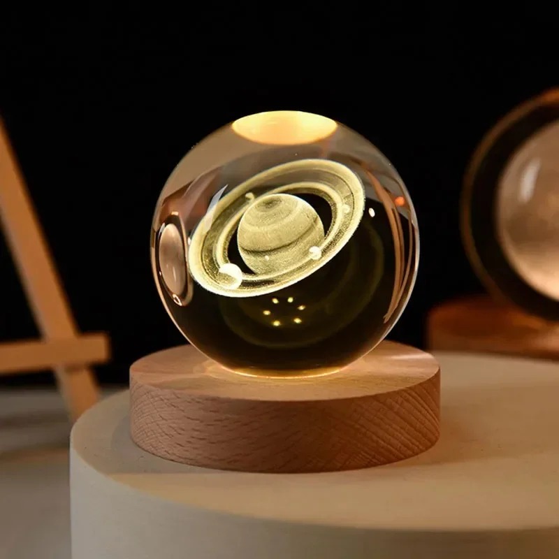 Home Decor Glass - 6cmクリスタルボール装飾 天文学 太陽系 惑星 月 宇宙飛行士