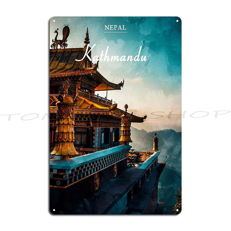 Home Decor Kathmandu - カトマンズ ネパール旅行メタルサイン シネマ ホームプレート 壁飾り 鉄製ブリキサイン