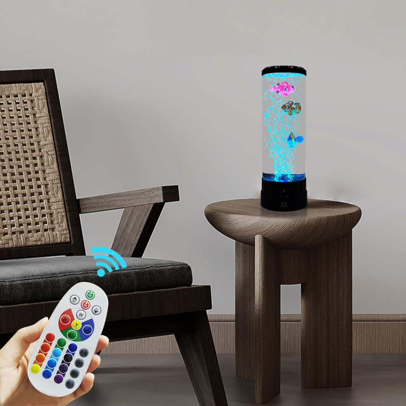 模擬LEDマルチカラーバブルフィッシュ雰囲気ホームデコレーシ - Home Decor Product のレビューと価格