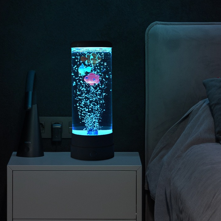 模擬LEDマルチカラーバブルフィッシュ雰囲気ホームデコレーシ - Home Decor Product のレビューと価格