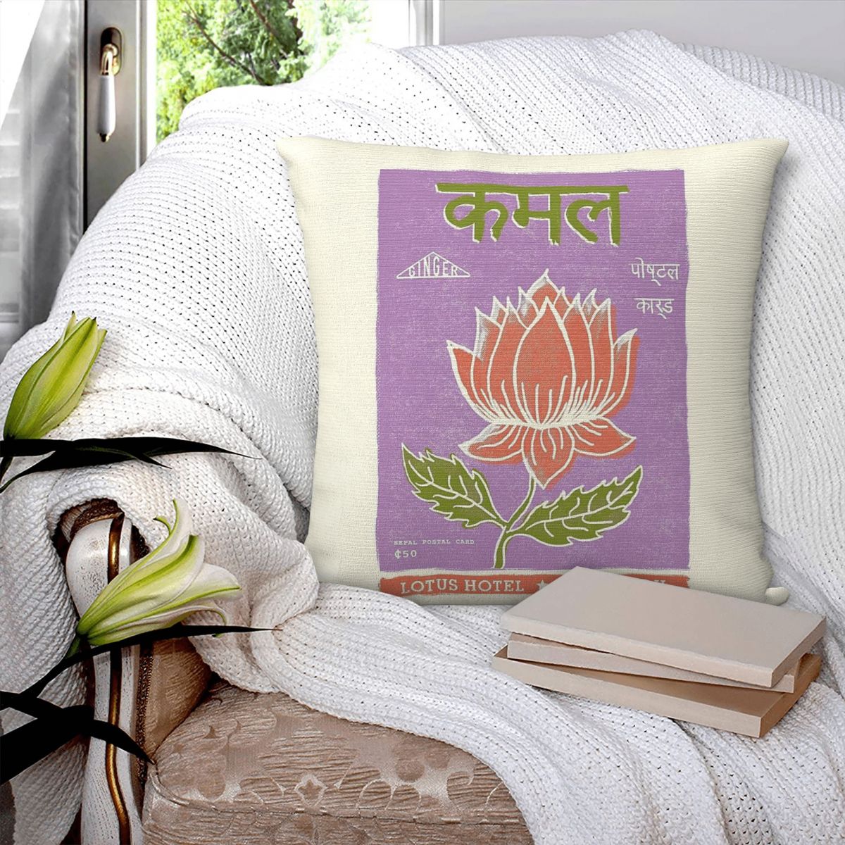 ロータスフラワーホテルカトマンズスクエア枕カバーポリエステル - Home Decor Kathmandu のレビューと価格