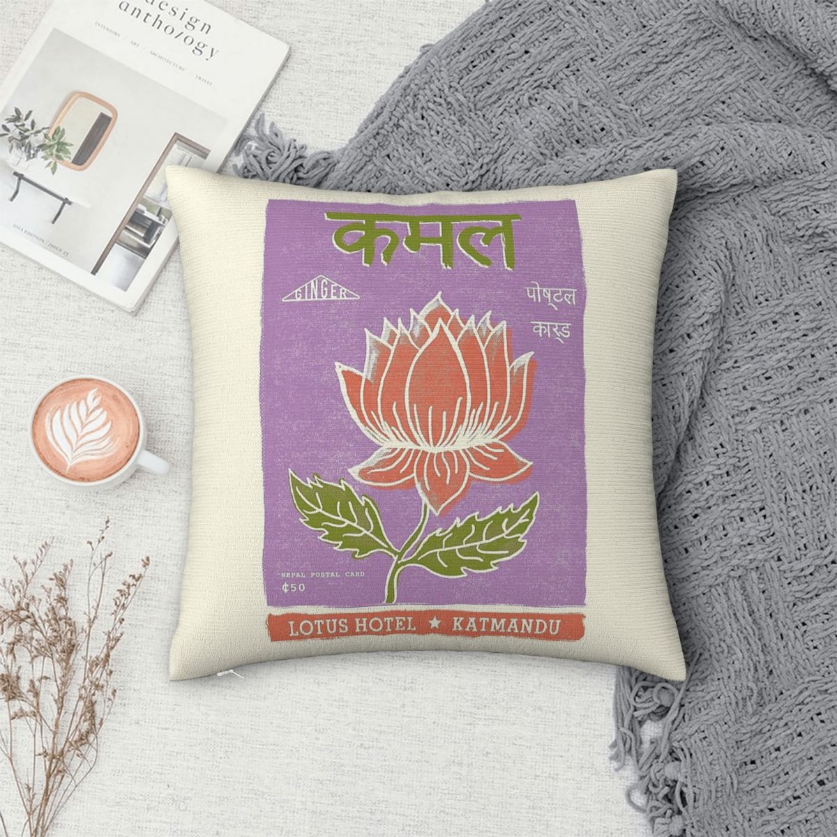 ロータスフラワーホテルカトマンズスクエア枕カバーポリエステル - Home Decor Kathmandu のレビューと価格