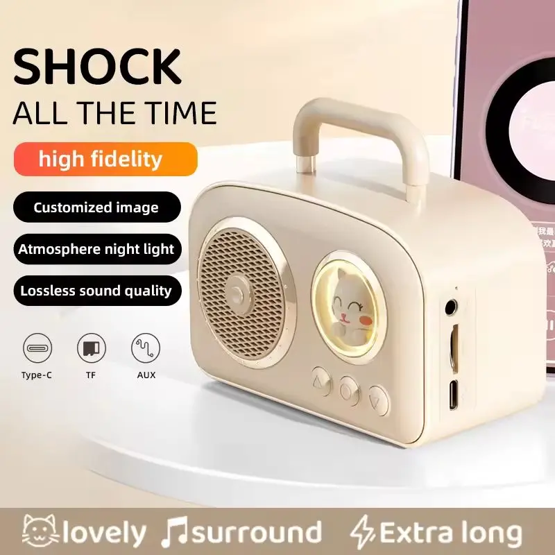 新しいミニレトロワイヤレスBluetoothスピーカー、漫画 - Home Decor Range のレビューと価格