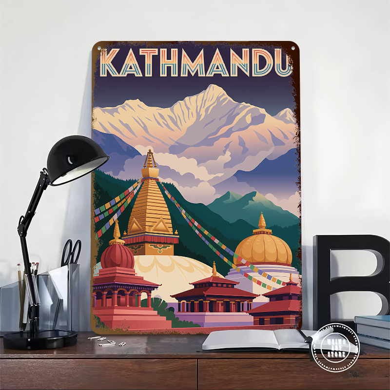 カトマンズ旅行用ブリキポスターカスタムウォールアートヴィンテ - Home Decor Kathmandu のレビューと価格
