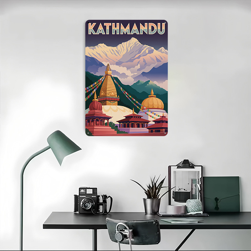 カトマンズ旅行用ブリキポスターカスタムウォールアートヴィンテ - Home Decor Kathmandu のレビューと価格