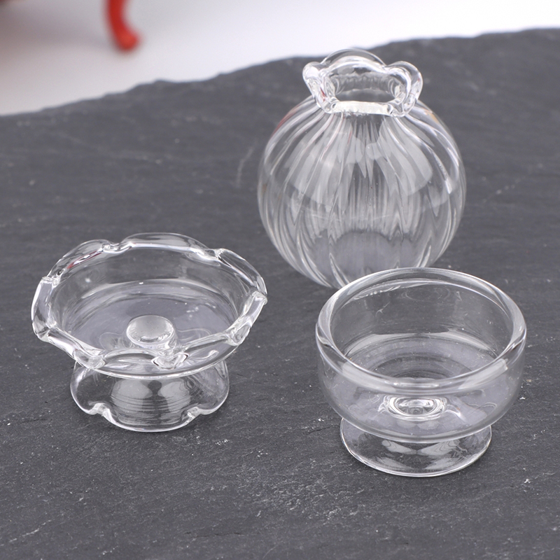 1:12 ドールハウスミニチュアガラス花瓶デザートカップワイ - Home Decor Glass のレビューと価格