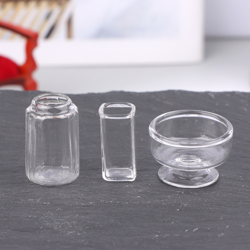 1:12 ドールハウスミニチュアガラス花瓶デザートカップワイ - Home Decor Glass のレビューと価格