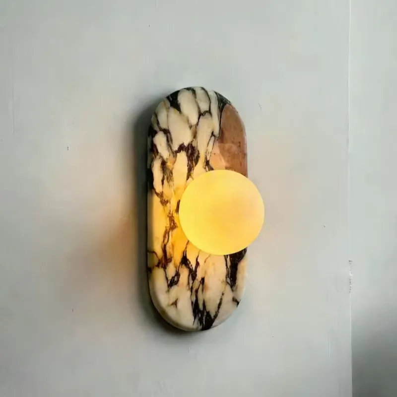 SJX ミニマリストナチュラルカラカッタヴィオラ大理石ウォー - Home Decor Lighting のレビューと価格