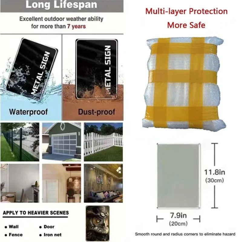 ヴィンテージメタルサイン「Ici on ne boit pa - Home Decor Quotes On Wall のレビューと価格