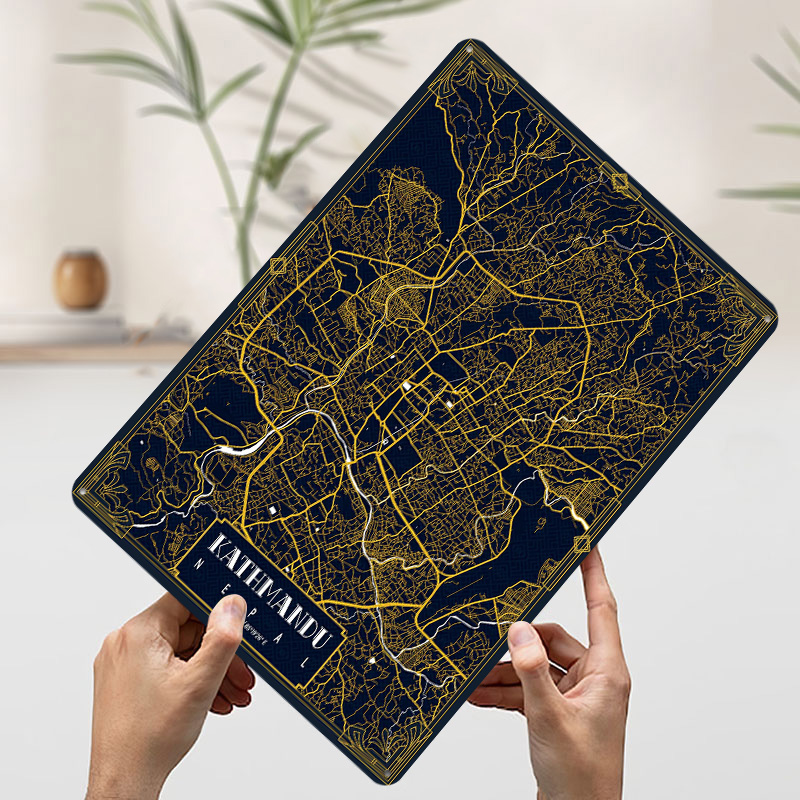 カトマンズ市内地図ゴールド3Dテクスチャプリントポスターカス - Home Decor Kathmandu のレビューと価格