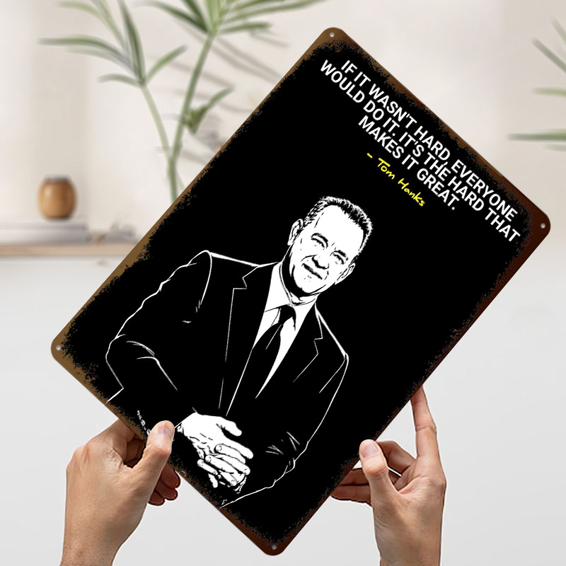 トム・ハンクスの努力への言葉を掲載した3Dプリントテクスチャ - Home Decor Quotes On Wall のレビューと価格
