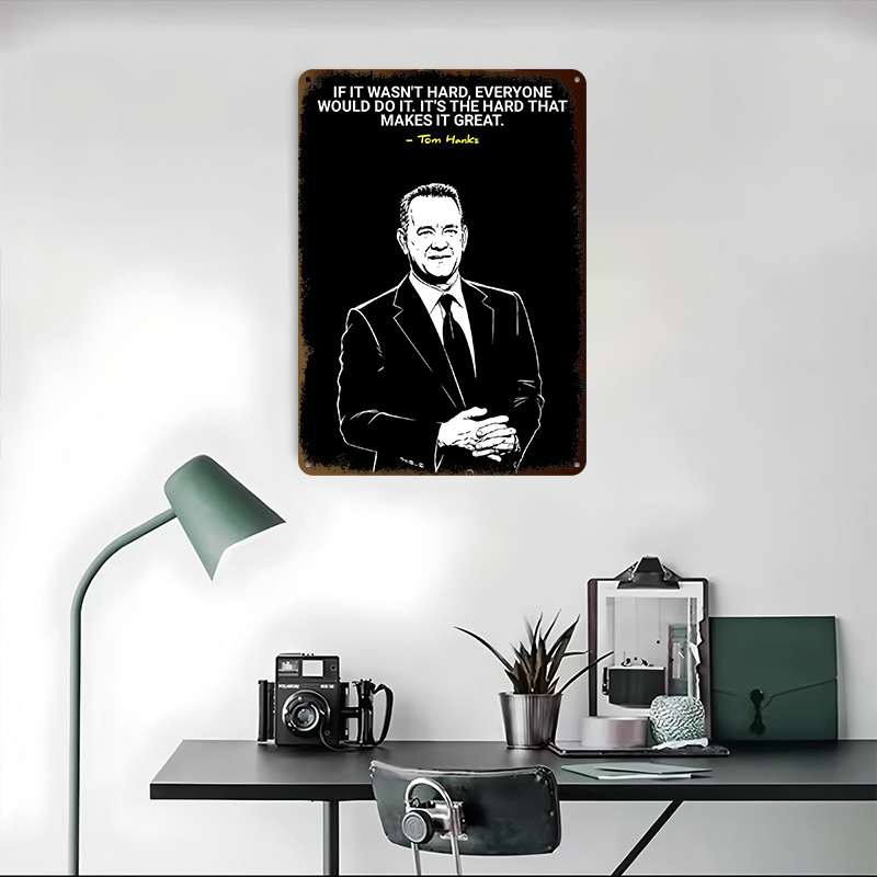 トム・ハンクスの努力への言葉を掲載した3Dプリントテクスチャ - Home Decor Quotes On Wall のレビューと価格