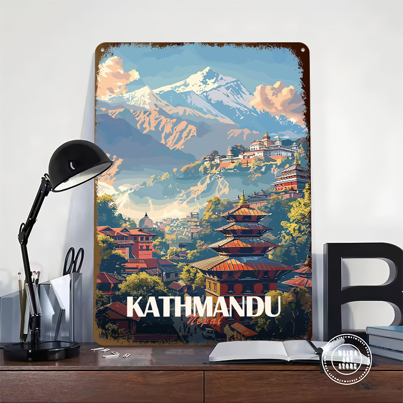 カトマンズ ネパール都市景観ポスター レトロ 3D プリント - Home Decor Kathmandu のレビューと価格