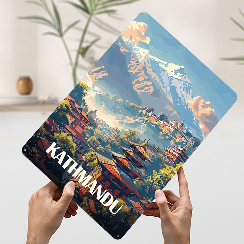カトマンズ ネパール都市景観ポスター レトロ 3D プリント - Home Decor Kathmandu のレビューと価格