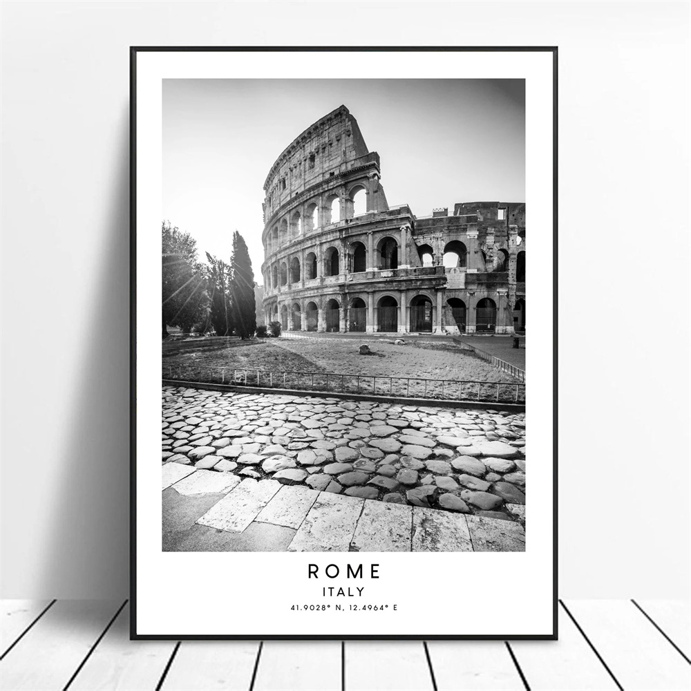 Rome-黒と白の花,家の装飾,リビングルームのポスター - Home Decor Kathmandu のレビューと価格