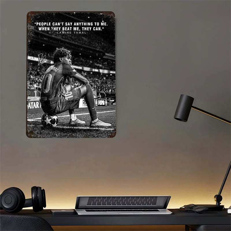 ラミネ・ヤマルのサッカーフィールドに関する引用メタルポスター - Home Decor Quotes On Wall のレビューと価格