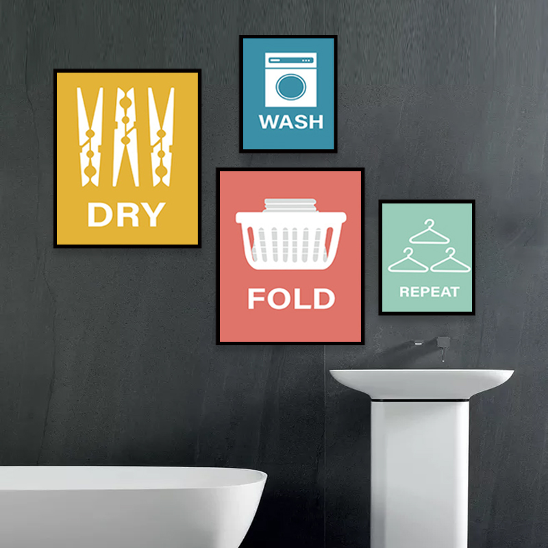 モダンなランドリールームの北欧ポスタープリント、ウォッシュフ - Home Decor Quotes On Wall のレビューと価格