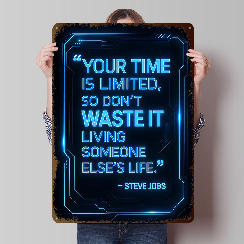 スティーブ・ジョブズの名言「Time」メタルポスター、カスタ - Home Decor Quotes On Wall のレビューと価格
