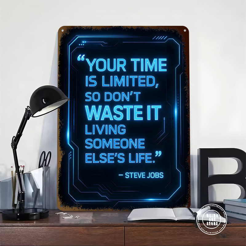 スティーブ・ジョブズの名言「Time」メタルポスター、カスタ - Home Decor Quotes On Wall のレビューと価格