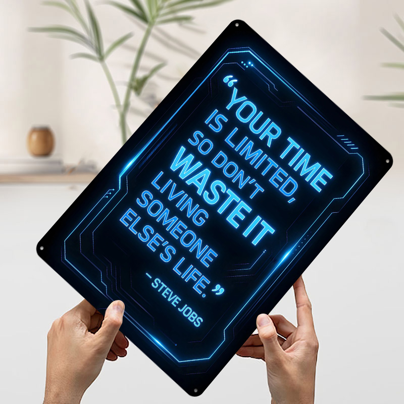スティーブ・ジョブズの名言「Time」メタルポスター、カスタ - Home Decor Quotes On Wall のレビューと価格