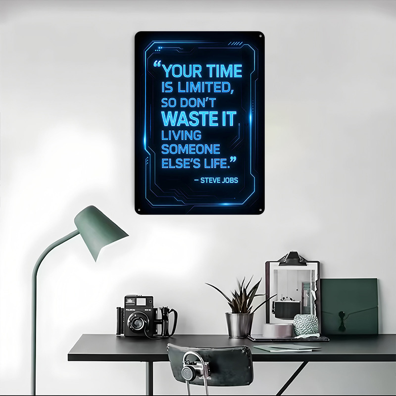 スティーブ・ジョブズの名言「Time」メタルポスター、カスタ - Home Decor Quotes On Wall のレビューと価格
