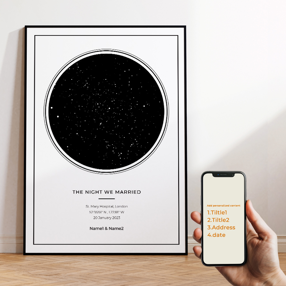 現代風カスタムパーソナライズ夜空星図ウォールアートキャンバス - Home Decor Foto のレビューと価格