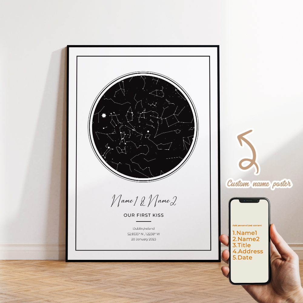 現代風カスタムパーソナライズ夜空星図ウォールアートキャンバス - Home Decor Foto のレビューと価格