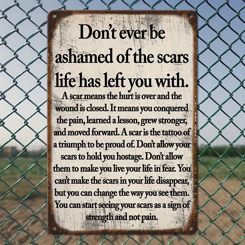 2Dフラット - 2Dヴィンテージメタルサイン 壁飾り、傷跡 - Home Decor Quotes On Wall のレビューと価格