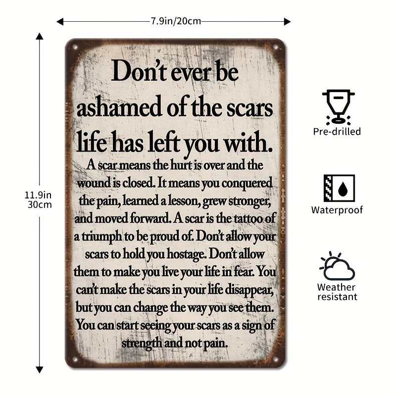2Dフラット - 2Dヴィンテージメタルサイン 壁飾り、傷跡 - Home Decor Quotes On Wall のレビューと価格