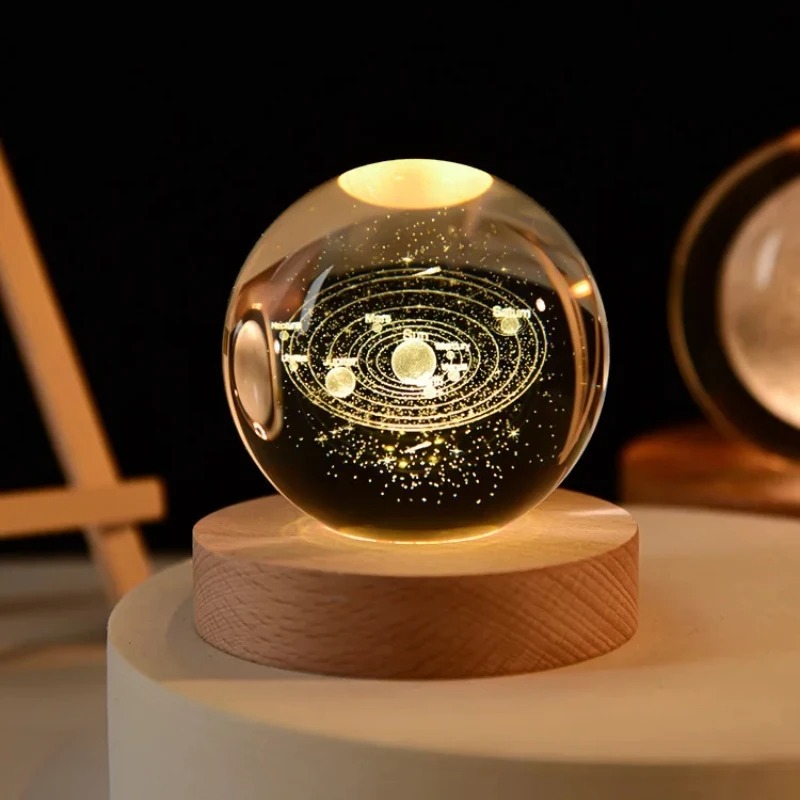6cmクリスタルボール装飾 天文学 太陽系 惑星 月 宇宙飛 - Home Decor Glass のレビューと価格