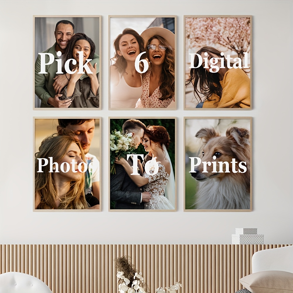 6 ピース/セットカスタムキャンバスプリント写真壁アートパー - Home Decor Foto のレビューと価格
