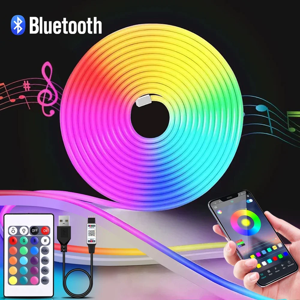 1-5m RGB LEDネオンストリップライト 5V USB - Home Decor Lighting のレビューと価格